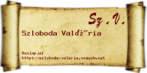 Szloboda Valéria névjegykártya