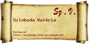 Szloboda Valéria névjegykártya
